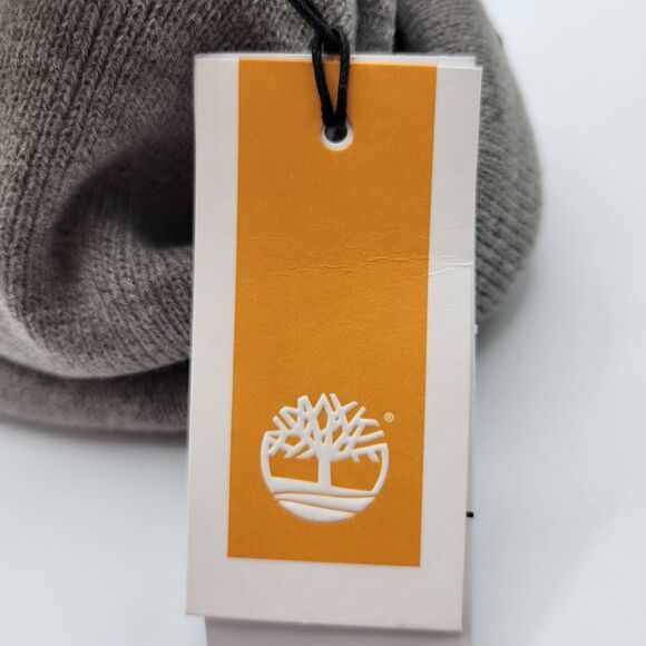 Timberland Unisex Adult Beanie Gray EST 1973 Leather Patch Cap OSFM - Picture 6 of 8